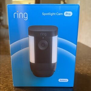 Ring Spotlight Cam Pro in Black—Battery powered. Brand New, in box!